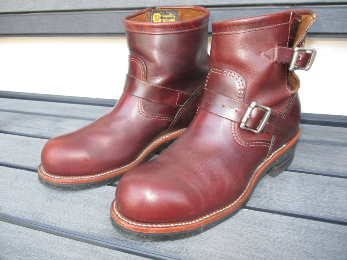 CHIPPEWA チペワ ショートエンジニア 赤茶 バーガンディ US9 Eワイズ