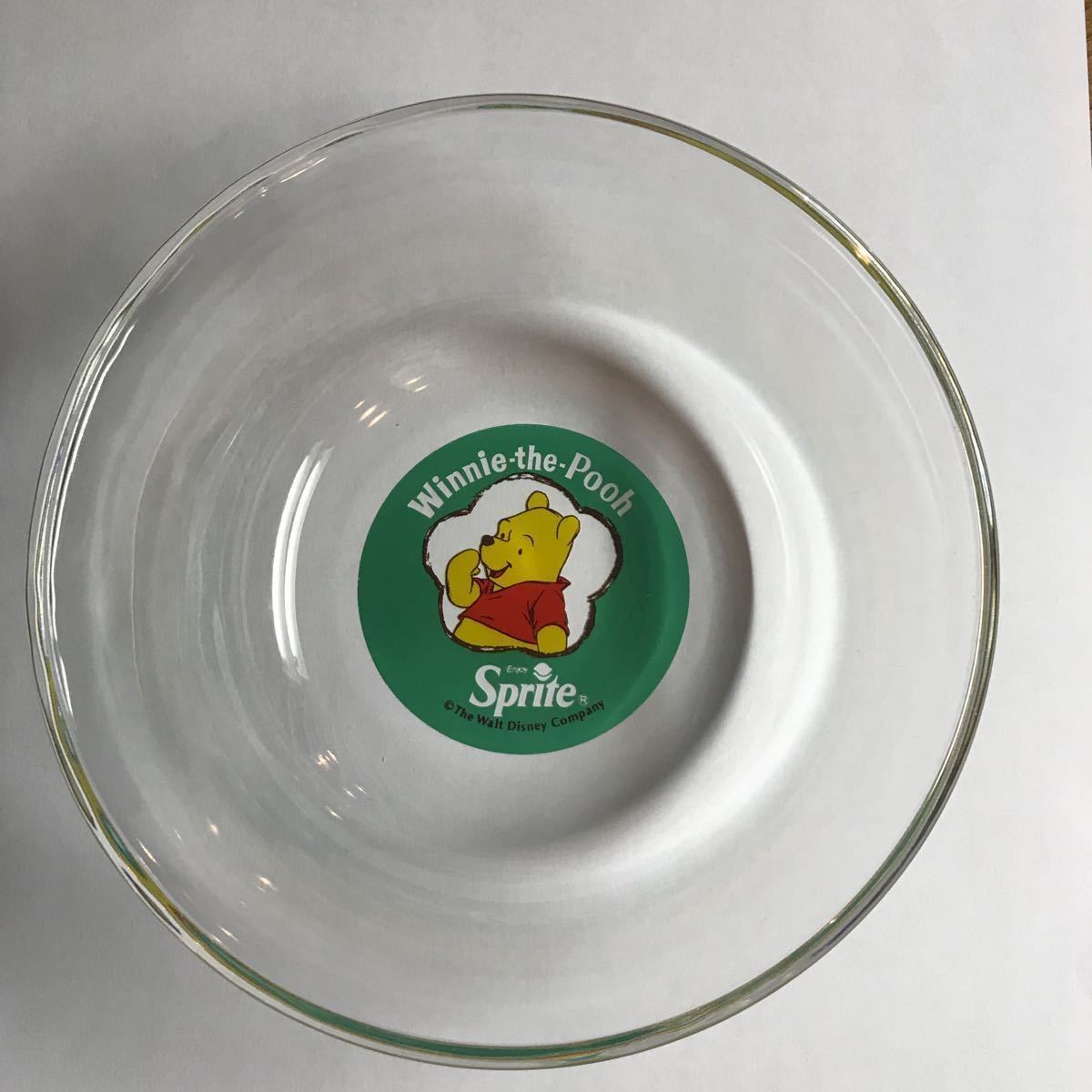  Winnie The Pooh glass bowl sprite 3 piece set Disney Coca * Cola not for sale Novelty Showa Retro glass plate rare 