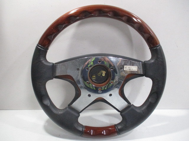  wooden steering wheel leather steering wheel 4ps.@ spoke used 