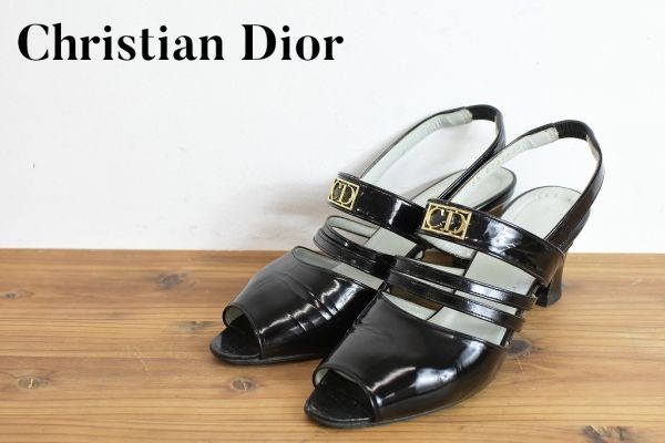 Christian Dior 22.5cm 黒 レザー ☆美品 - 通販 - csa.sakura.ne.jp