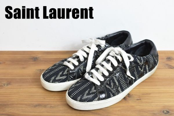 AW A2277 高級 SAINT LAURENT サンローラン レザー レースアップ