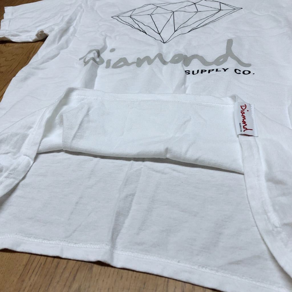 Diamond SUPPLY CO. ◇ ダイアモンドサプライ 半袖Tシャツ トップス カットソー プリントTシャツ BIGロゴ 白 カジュアル 古着 メンズM_画像7