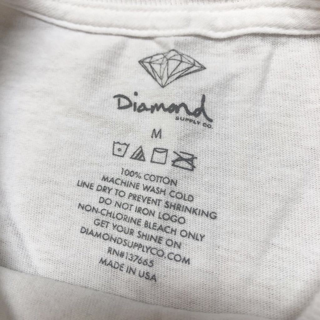 Diamond SUPPLY CO. ◇ ダイアモンドサプライ 半袖Tシャツ トップス カットソー プリントTシャツ BIGロゴ 白 カジュアル 古着 メンズM_画像6