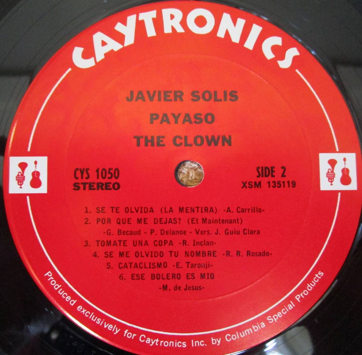 LP　アメリカ盤　メキシコ音楽　ハビエル・ソリス Javier Solis「ピエロ Payaso」（米カイトロニクス）1965年_画像4