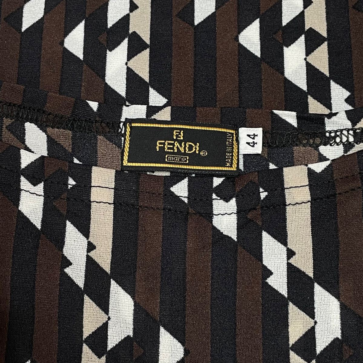 FENDI フェンディ ズッカ柄 ストライプ ストレッチ ワンピース 総柄