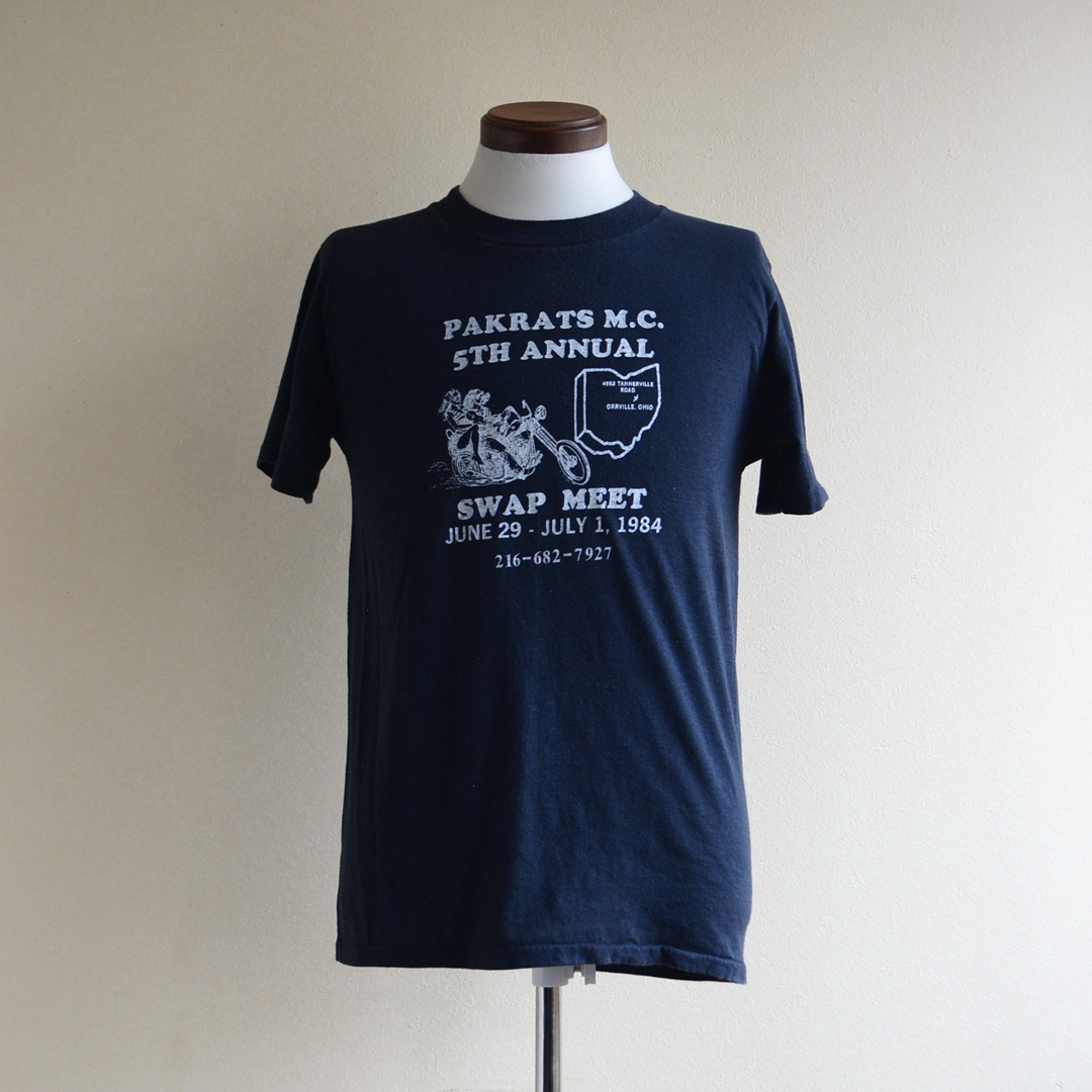 80s MOTORCYCLE プリントTシャツ MADE IN USA 表記L 黒 SPRUCE