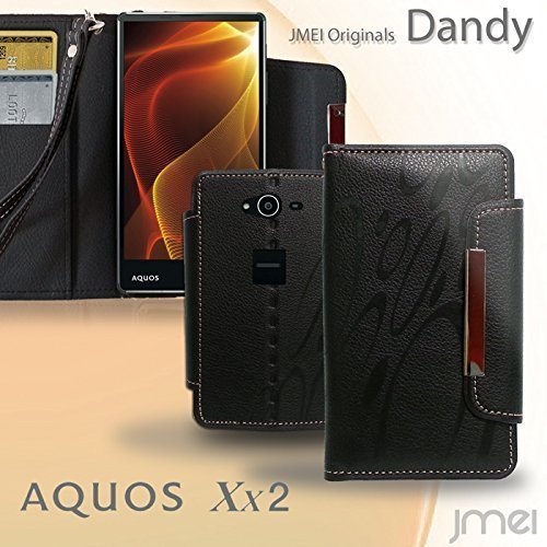 AQUOS Xx2 502SH ケースオリジナル手帳型ケース オレンジ(柄) ソフトバンク アクオス カードポケット付き スマホカバー ストラップ付_画像2