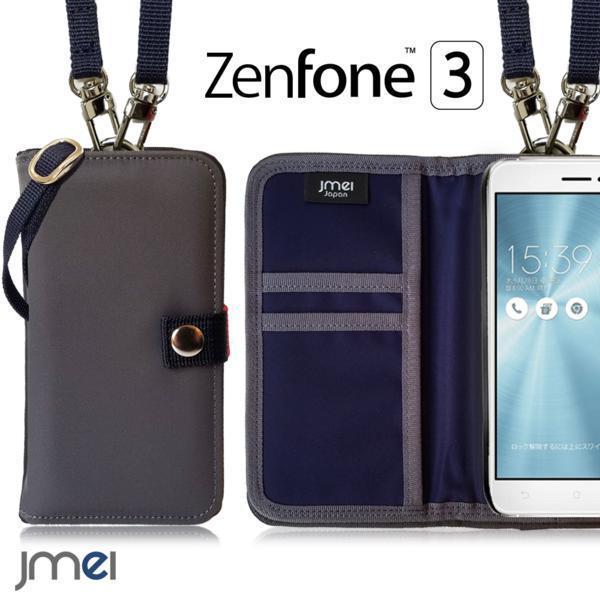 ZenFone3 ZE520KL カバー MA-1 モチーフ カード収納付 回転スライド式 カメラ傷防止 手帳型ケース&ロングストラップ付 グレー 003_画像1
