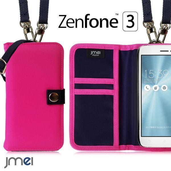 ZenFone3 ZE520KL カバー MA-1 モチーフ カード収納付 回転スライド式 カメラ傷防止 ケース&ロングストラップ付 ホットピンク 003_画像1