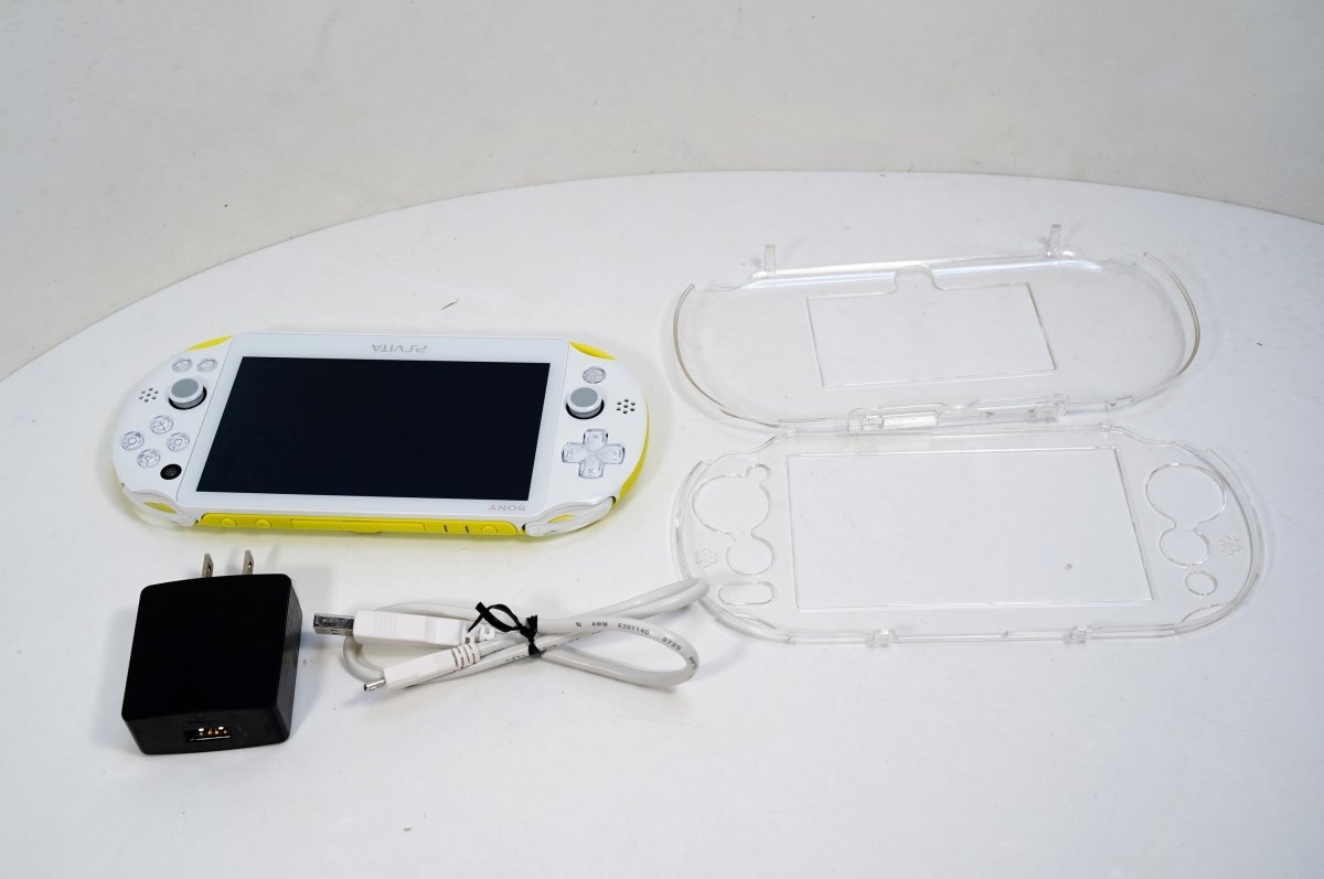 1円 SONY PlayStation Vita Wi-Fiモデル ホワイト/イエロー系 PCH-2000 