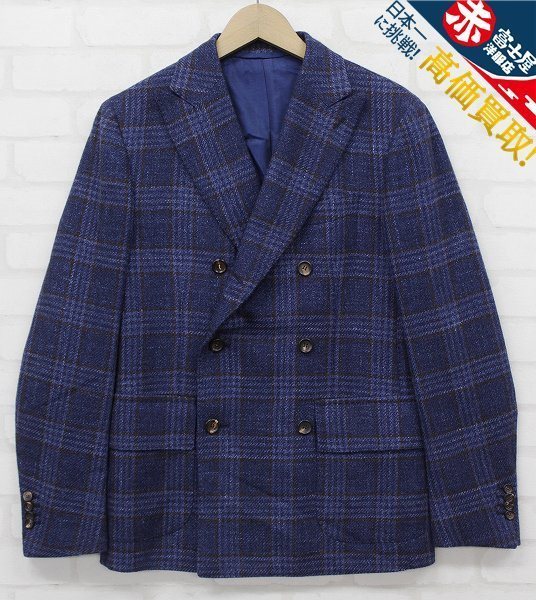 2J2211/未使用品 スティレラティーノ チェックダブルブレステッド