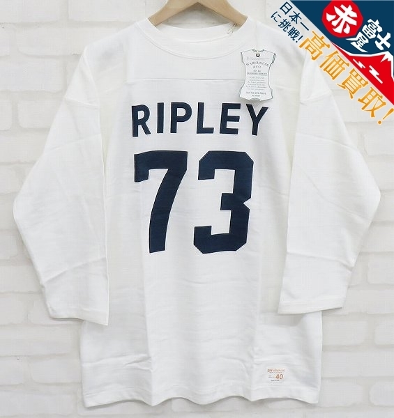 6T4354【クリックポスト対応】未使用品 ウエアハウス 4063 RIPLEY フットボールTシャツ WAREHOUSE_画像1