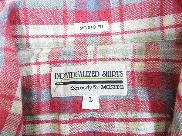 6T1891/MOJITO×INDIVIDUALIZED SHIRTS ABSHINTH SHIRT USA製 インディビジュアライズドシャツ モヒート 長袖オープンカラーネルシャツ_画像4