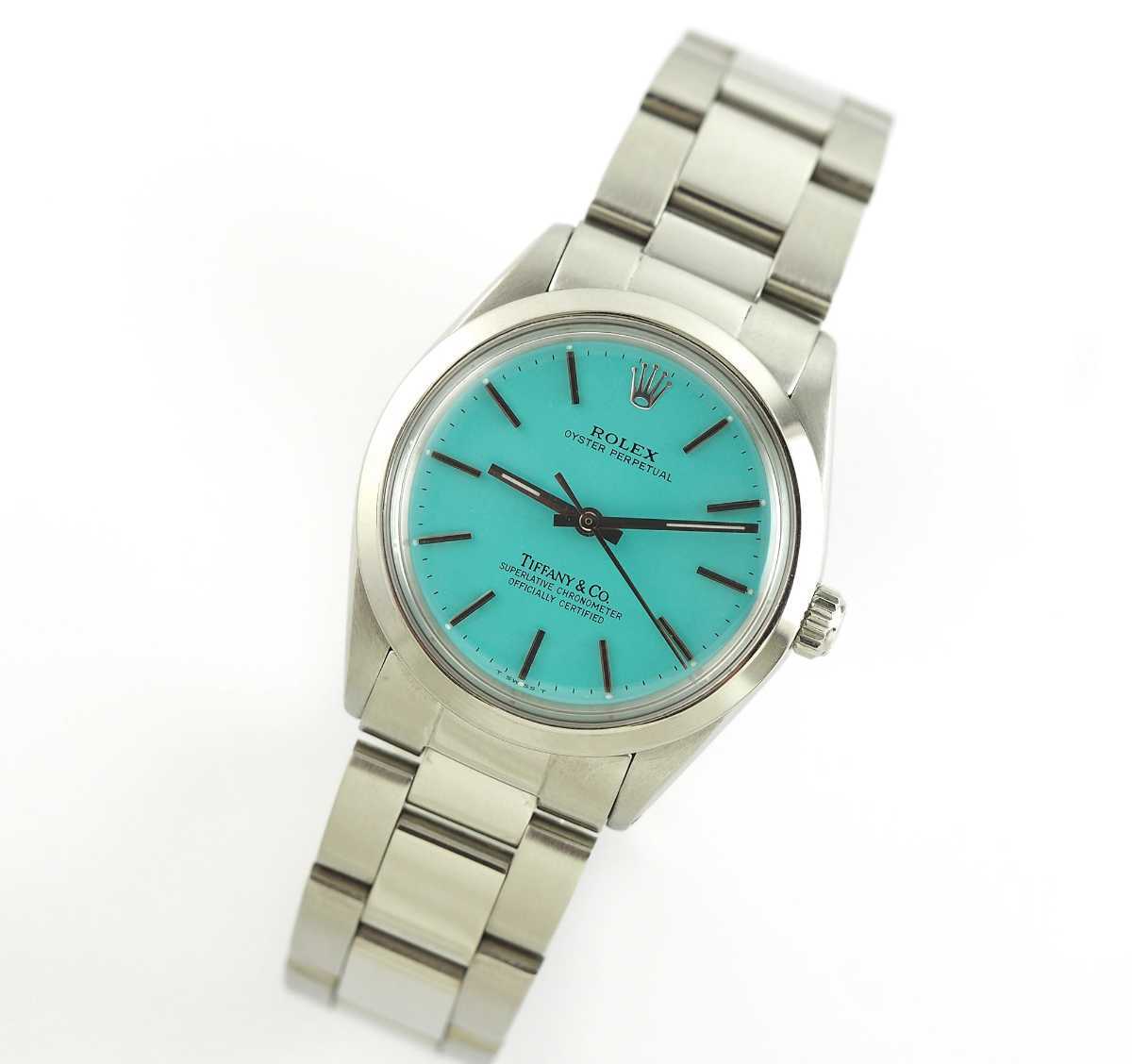 ROLEX 1002 ターコイズブルー 良品 ロレックス 1989年 cal.1570 自動巻き 稼働品 ビンテージ腕時計 Tiffany & Co. Turquoise Blue