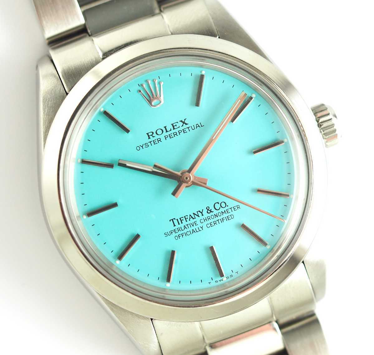 ROLEX 1002 ターコイズブルー 良品 ロレックス 1989年 cal.1570 自動巻き 稼働品 ビンテージ腕時計 Tiffany & Co. Turquoise Blue