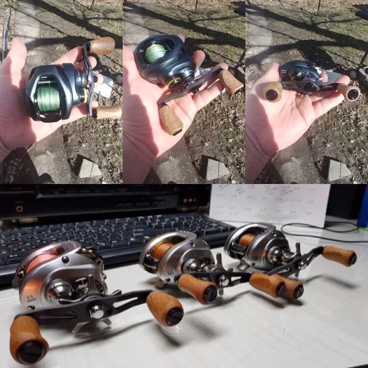 ダイワ アブ系 カーボン オフセットハンドル クランクハンドル コルクノブ 新品 Daiwa アブガルシア ベイトリール 穴径 8×5mm_画像4