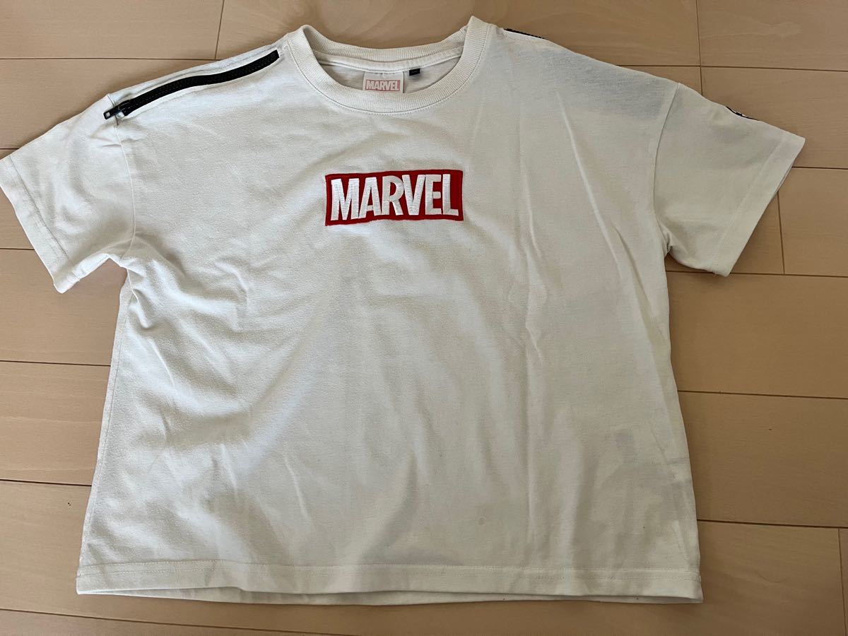 ピンクラテ　MARVEL コラボ　 半袖Tシャツ ロゴTシャツ ロゴ　刺繍　XS 150