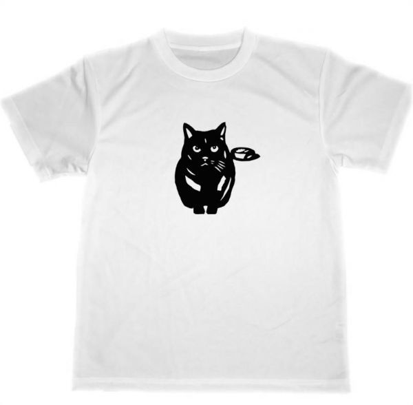 猫　切り絵　ドライ　Tシャツ　黒猫　グッズ　_画像1
