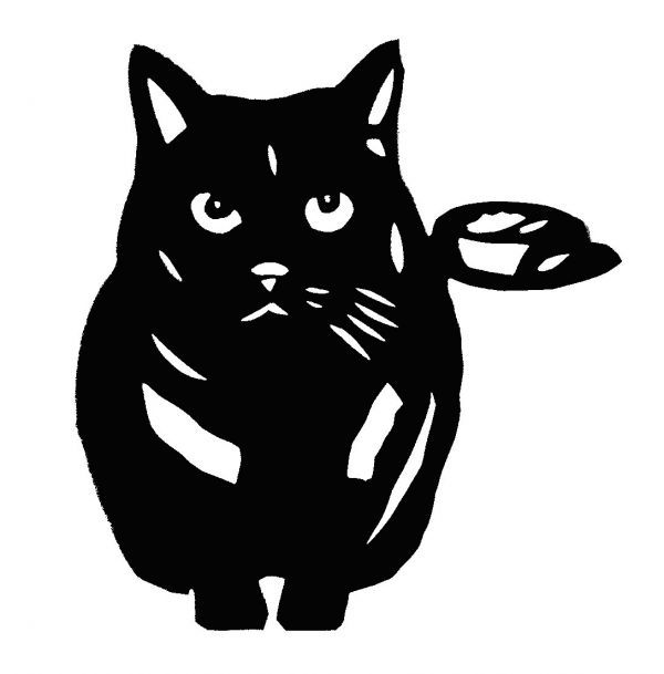 猫　切り絵　ドライ　Tシャツ　黒猫　グッズ　_画像2