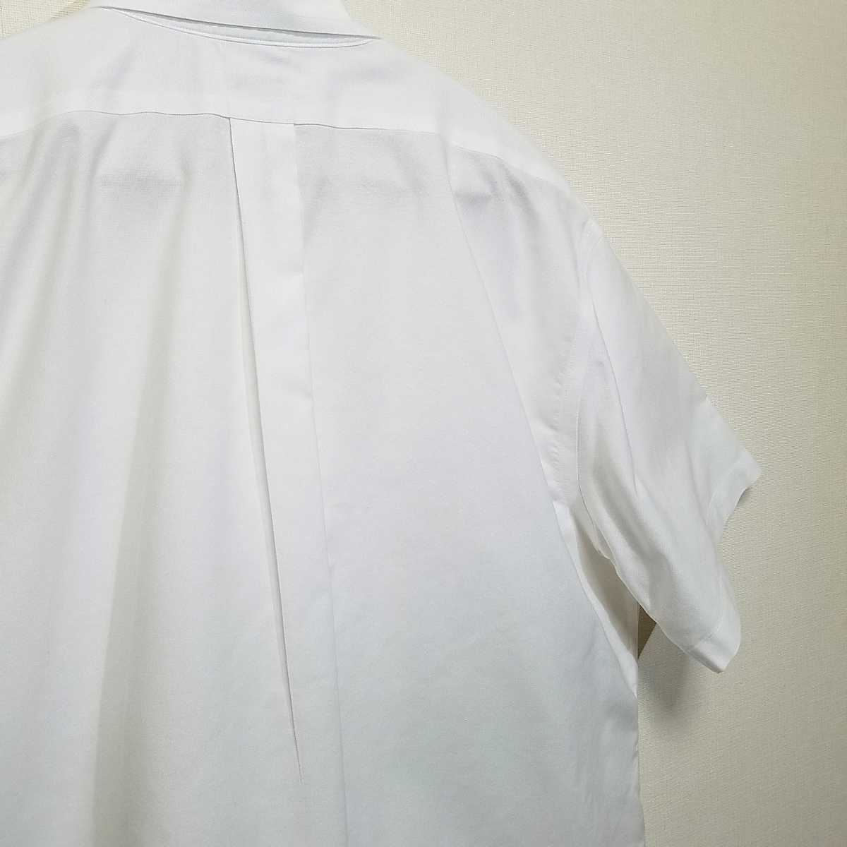 《アメリカ製 / スーピマコットン》極美品 ブルックスブラザーズ 白オックスフォード 半袖 ポロカラーシャツ 16 1/2 ボタンダウンシャツ_画像10