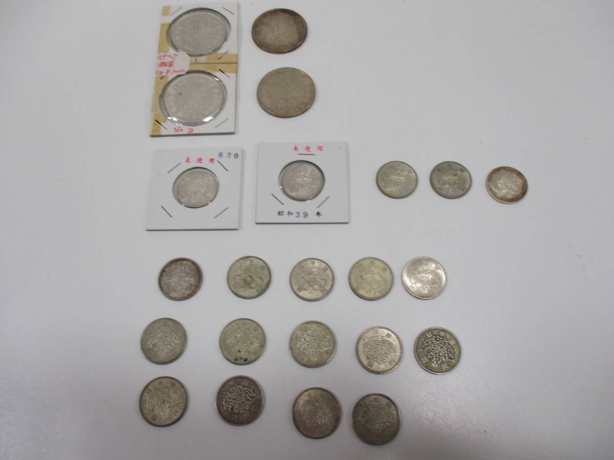 A26363】昭和39年 東京オリンピック 1000円銀貨4枚 東京OP/稲穂 100円