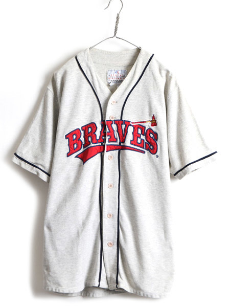 90s □ MLB オフィシャル MIRAGE アトランタ ブレーブス 半袖 ベース