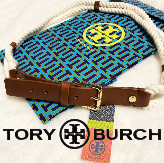 新品◆TORY BURCHトリーバーチ◆/レア・レザー＆コットンベルト_画像1