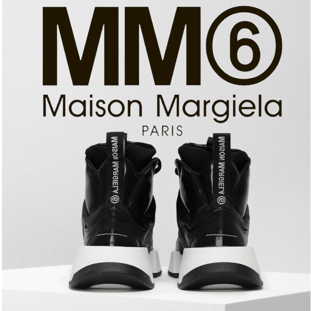 ◆新品◆MM6 マルジェラ ハイトップスニーカー黒BLACK　厚底_画像1
