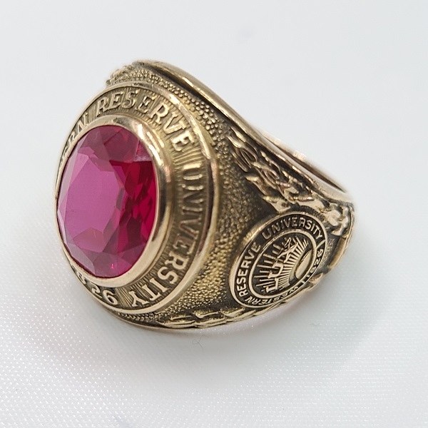1826 year .. year college ring 10K 10 gold WESTERN RESERVE UNIVERSITY rice we Stan reserve university LUX 14g 18 number color stone ring antique 