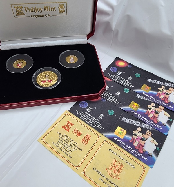 * limited goods * Astro Boy birth memory K24 Gold Coin original gold gold coin 3 kind set 1oz 1 kind 1/5oz 2 kind color coin Pobjoy Mint case certificate ASTRO BOY