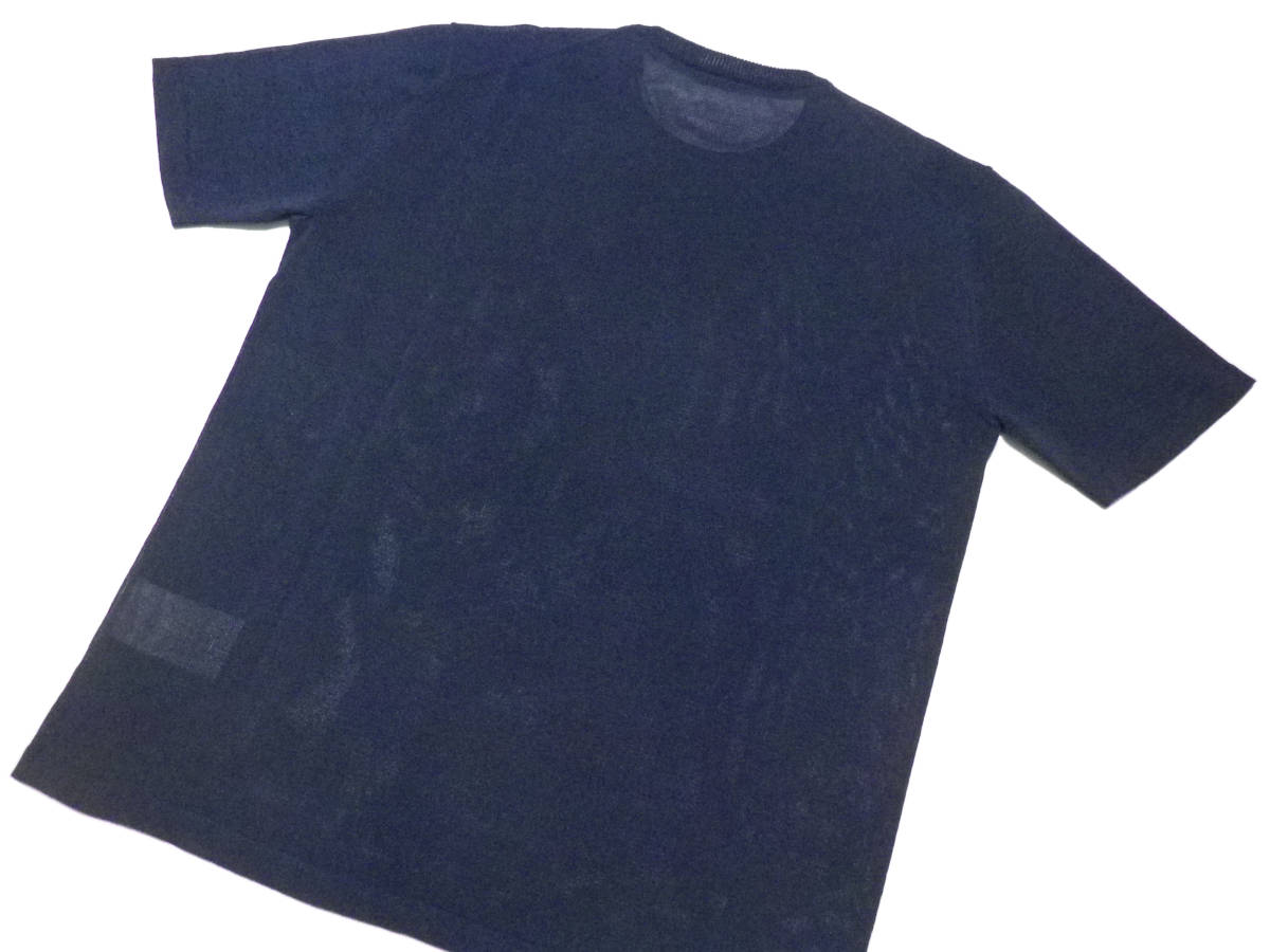 ◆D'URBAN/ダーバン◆シャリ感 ドライタッチ 上質 日本製 和紙混 半袖 ニットカットソー Tシャツ【S】_画像2