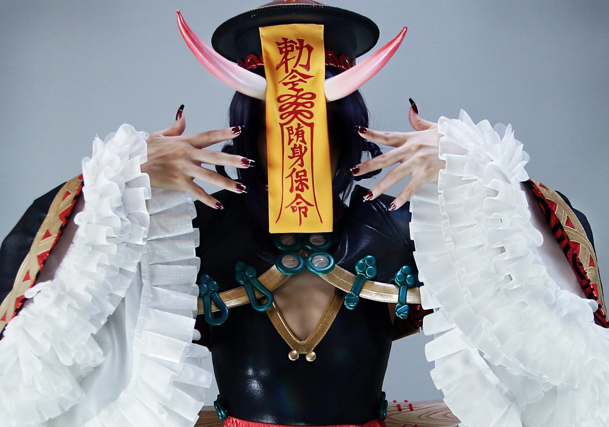 実物撮影FGO/酒呑童子 キョンシー(カルデアパーク)コスプレ 実物撮影FGO/酒呑童子 キョンシー(カルデアパーク)コスプレ