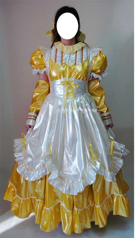 Yahoo!オークション - 実物撮影オリジナルメイド服ー黄色 光沢 Yahoo!オークション - 実物撮影オリジナルメイド服ー黄色 光沢