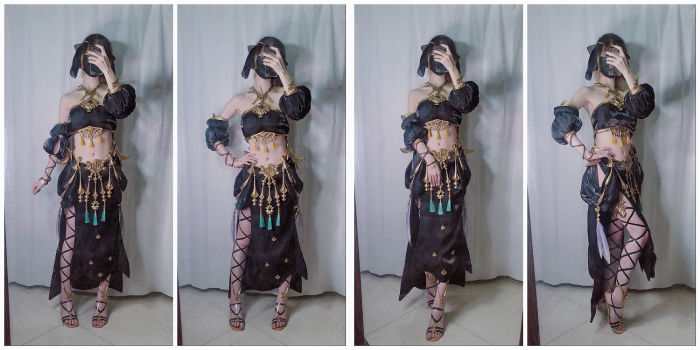 実物撮影 ファイナルファンタジーXIV奈舞姫コスプレ衣装+道具風 実物撮影 ファイナルファンタジーXIV奈舞姫コスプレ衣装+道具風