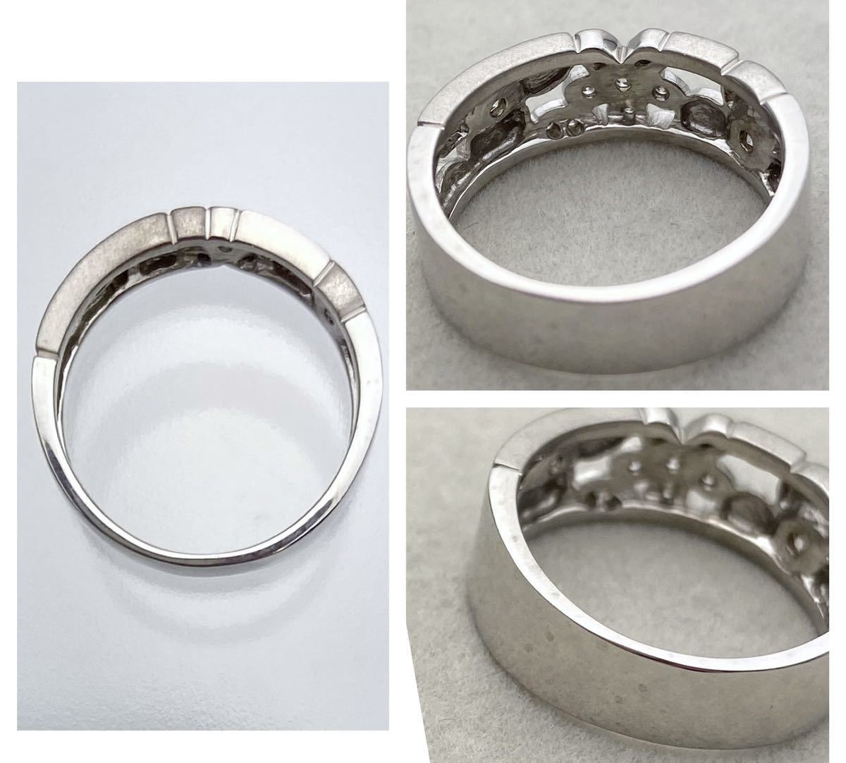 k18WG 天然 ダイヤモンド 0.18ct ダイヤ 花 フラワー リング