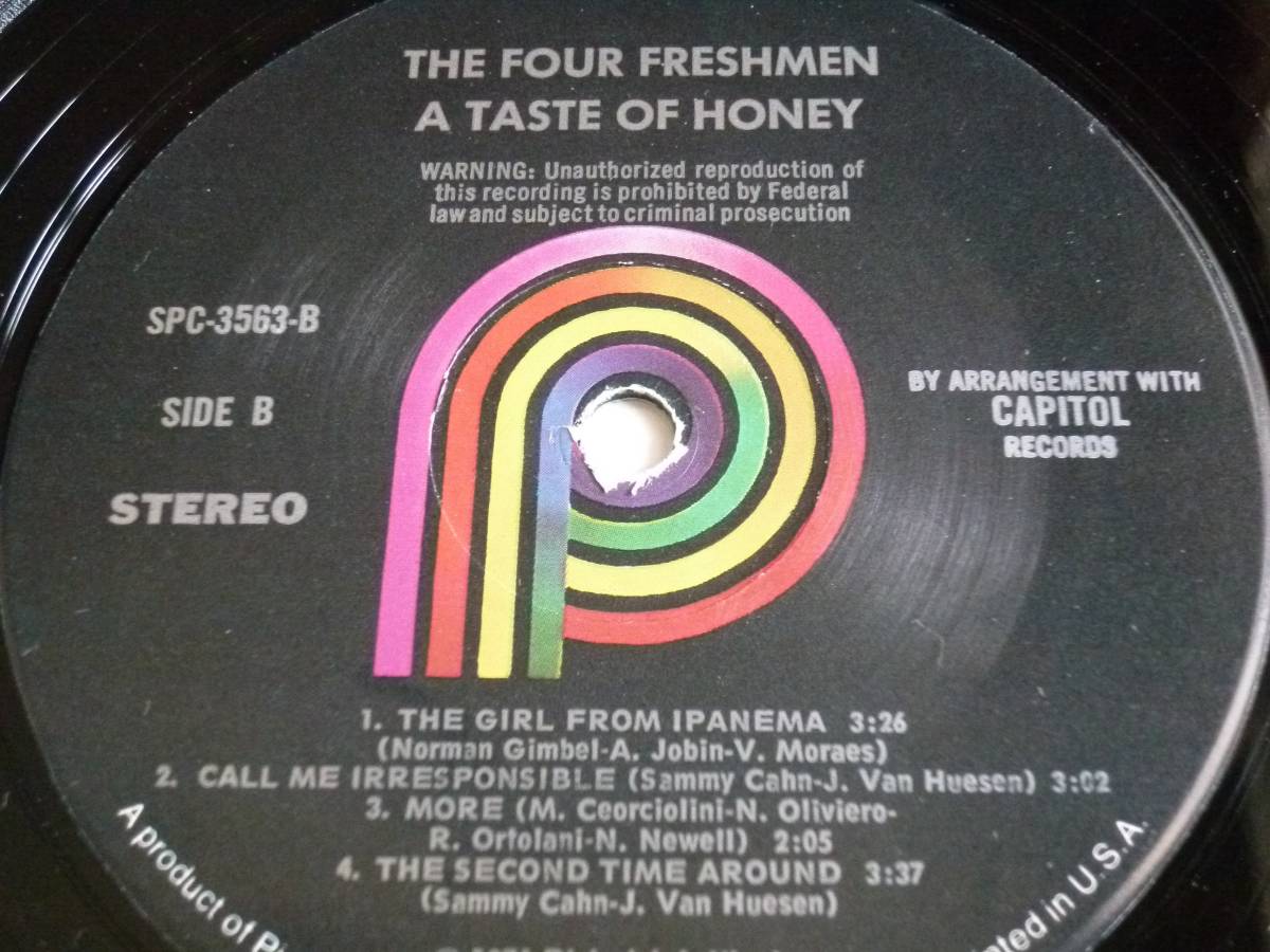 【試聴!!!】The Four Freshmen『A Taste Of Honey』LP Soft Rock ソフトロック_画像4