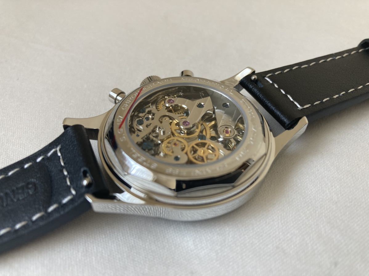 機械式時計 クロノグラフ 手巻き 裏スケ スモセコ | monsterdog.com.br
