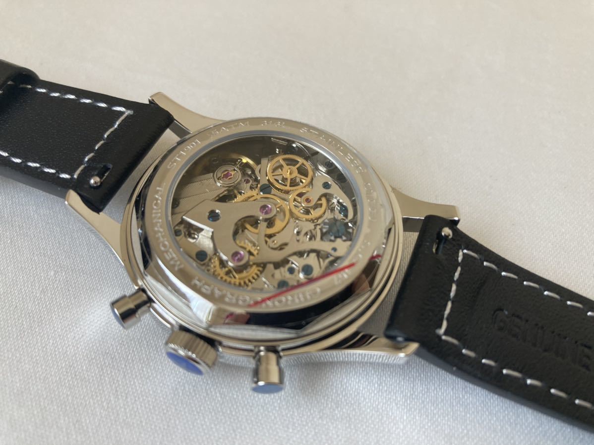機械式時計 クロノグラフ 手巻き 裏スケ スモセコ | monsterdog.com.br