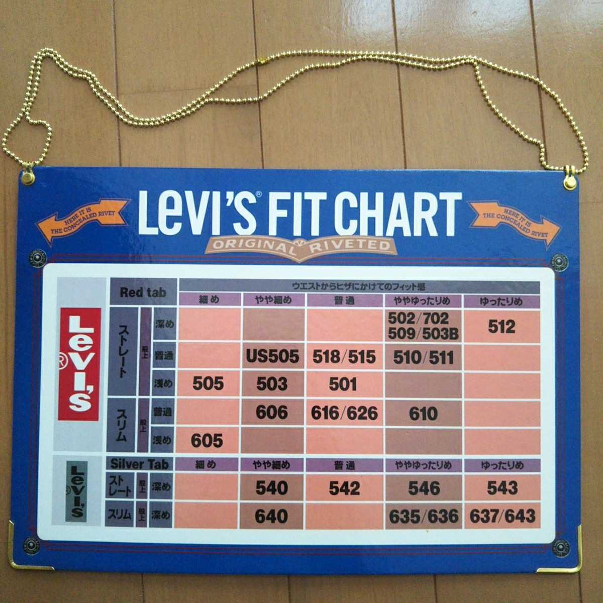 Yahoo!オークション - 80s 90s リーバイス Levi's FIT CHART Yahoo!オークション - 80s 90s リーバイス Levi's FIT CHART