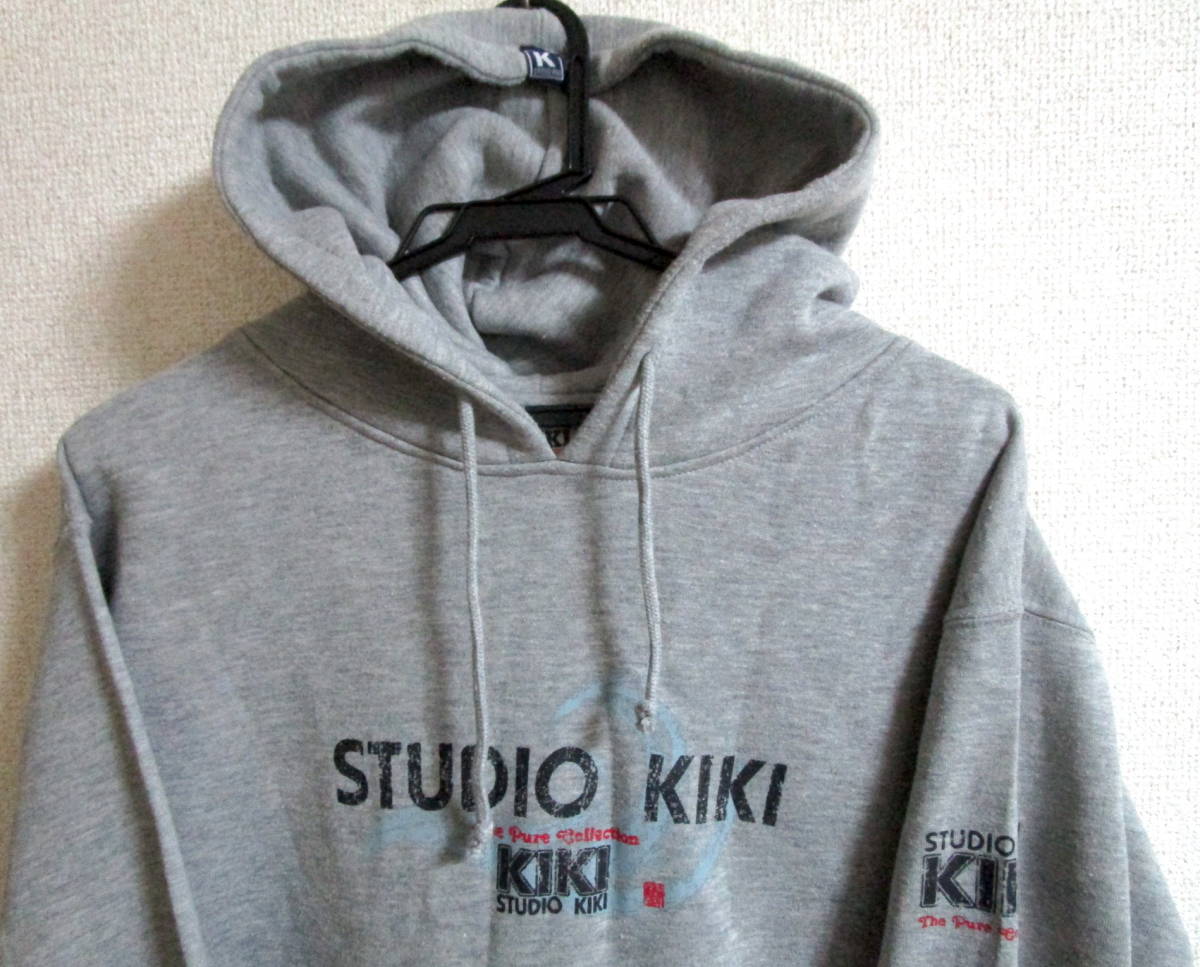 90s Vintage Studio Kiki Creator's Edition Hoodie スタジオ キキ フーディー スウェットパーカー グレー サイズL ヴィンテージ古着_画像2