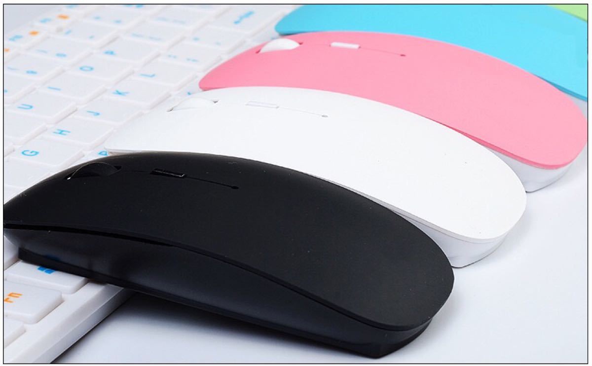 薄型　マウス ワイヤレス コンピュータ ゲーミング Bluetooth 無線　黒ブラック