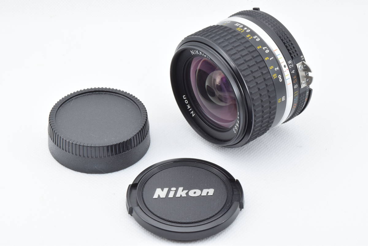★動作確認済み 美品★ Nikon ニコン Ai-s Nikkor 28mm F2.8 広角 単焦点レンズ 前後キャップ付き 光学クリア！ _画像10