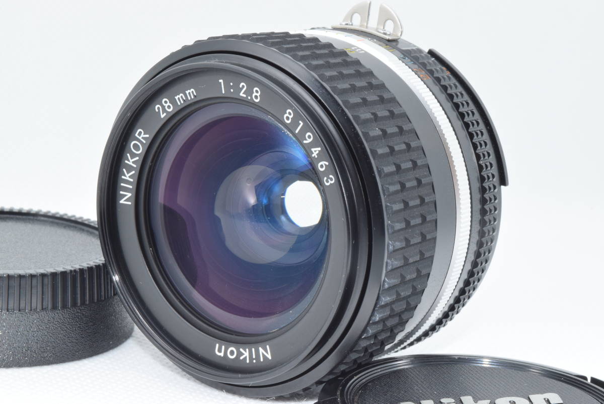 ★動作確認済み 美品★ Nikon ニコン Ai-s Nikkor 28mm F2.8 広角 単焦点レンズ 前後キャップ付き 光学クリア！ _画像1