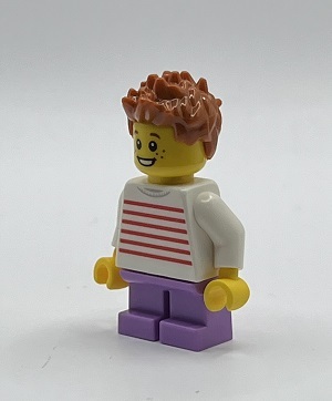 即決　新品　未使用　レゴ　LEGO　ミニフィギュア　ミニフィグ　シティ　ボーダーシャツの男の子　ツンツンヘア　子ども_画像2