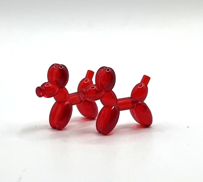 即決　新品　未使用　レゴ　ＬＥＧＯ バルーンアート　犬　2個　小物　ミニフィグ　ミニフィギュア 　赤　レッド_画像2