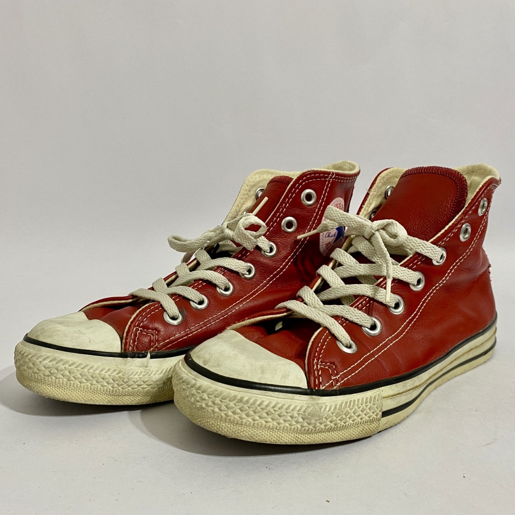 USA製 90's ビンテージ▽CONVERSE ALL STAR HI コンバース オールスター ハイカット スニーカー US4.5 23cm-23.5cm  赤 レッド