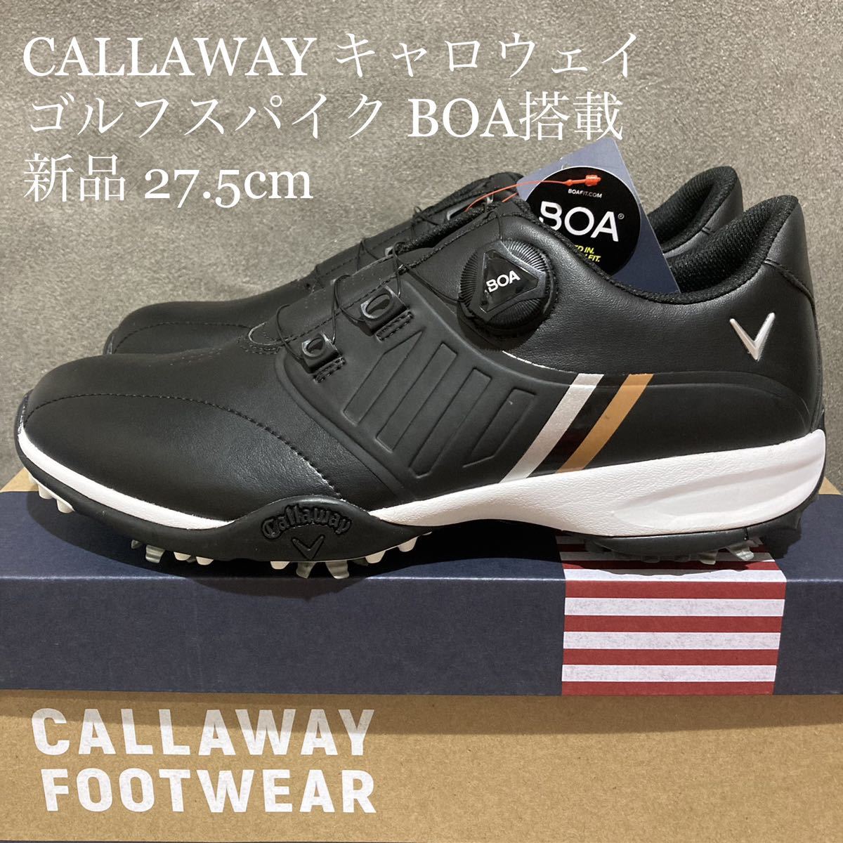 新品】キャロウェイ CALLAWAY 27.5cm ゴルフシューズ BOA | www