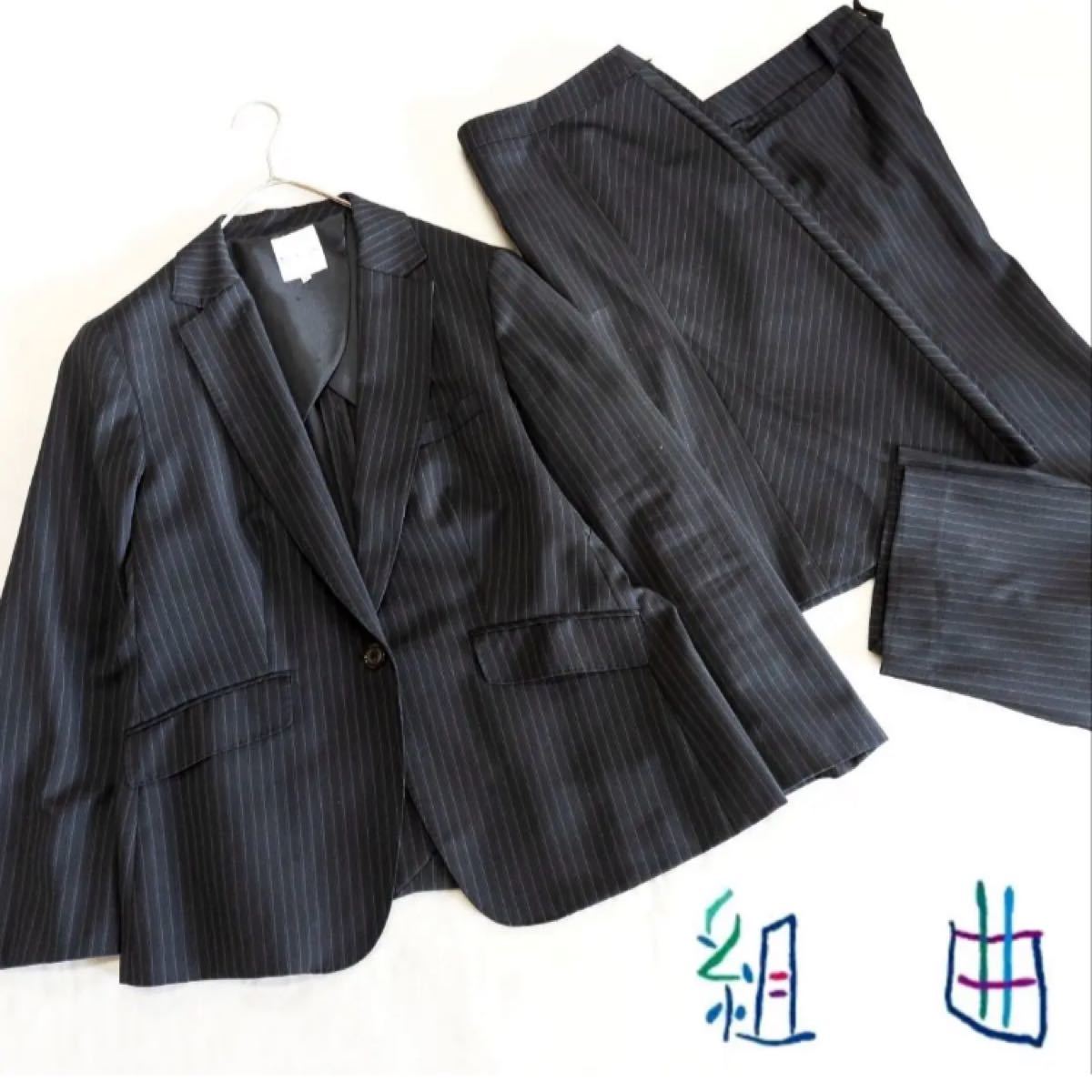 お値下げ☆美品☆組曲☆大きいサイズ7☆17号☆スーツ3点セット☆トルコ