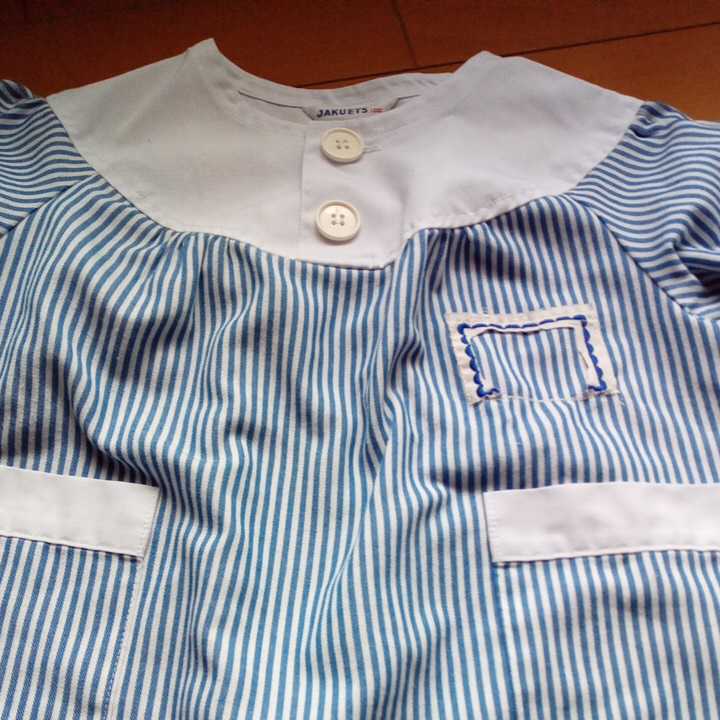  uniform .. clothes light blue blue for summer ... kindergarten child care ..... .. Anne fan child company uniform man stripe 