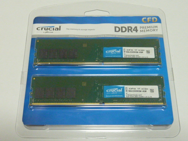 メモリ デスクトップ用 CFD Crucial DDR4-2666 PC4-21300 8GBx2枚 合計16GB 起動確認済 W4U2666CM- 8GR(DIMM)｜売買されたオークション情報、yahooの商品情報をアーカイブ公開 - オークファン（aucfan.com）